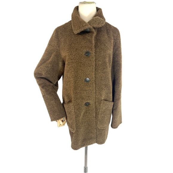 Cinzia Rocca Womens Size 6 Brown Alpaca-Wool Blend Coat Jacket Made in Italy - Picture 2 of 16